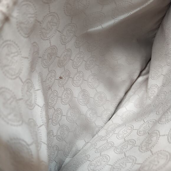 Michael Kors Blue Crossgrain Leather Carryall Double Handle Zipper Satchel Bag - Picture 13 of 16